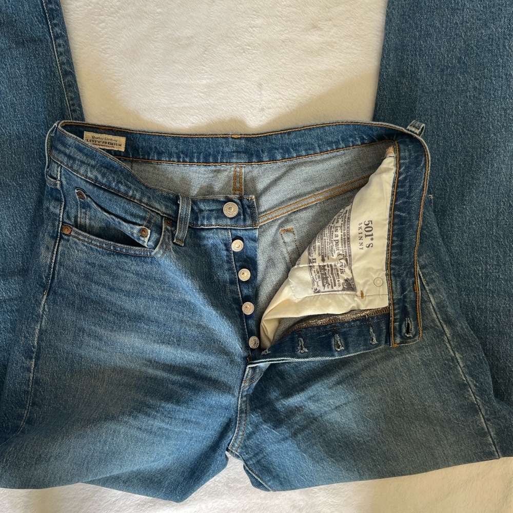 Levi’s 501 S Medium Wash High-Rise Slim Skinny Women’s Jeans W30 L30